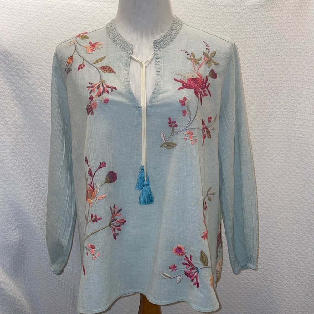 Johnny Was Vivian Scarf Blouse